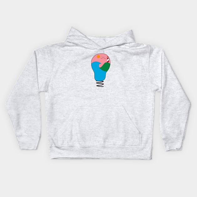 Sunset in a Lightbulb Kids Hoodie by Haleys Hand